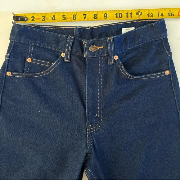 Vintage Levi’s 517 High Rise Bootcut Jeans 28 Waist 6 Tall Gold Black Label Dark - Picture 10 of 14